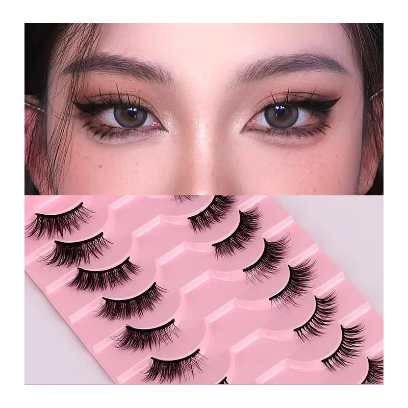 10 Pares De Pestañas Postizas 3d Vivid De Media Longitud