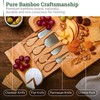 Dynamic Gear Bamboo Charcuterie Cheese Board Set with Knives -