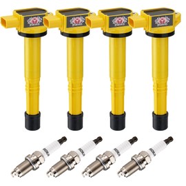 SPARKWHIZ UF311 Ignition Coils with Iridium Spark Plugs, Compatible with 2003-2007 Honda Accord, 2002-2009 CRV, 2002-2011 Civic, 2003-2011 Element, 2002-2006 RSX, UF583, C1382, GN10370