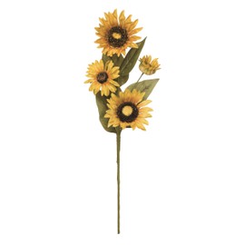 Transpac 25" Jumbo Yellow Spring Sunflower Spray - Artificial Fabric Flower Stem for Indoor Tabletop Decor - Perfect for Spring Arrangements - Easy Care, Spot Clean Yellow