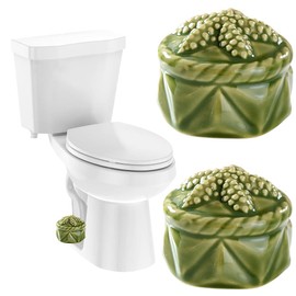 Set of 2 Starfish Toilet Bolt Covers Decorative Toilet Bolt Caps Ceramic Toilets Bolts Covers Cute Toilets Screw Cover Bathroom Decor Easy to Install (GREEN)