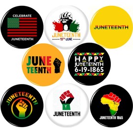 Panic Buttons JUNETEENTH 8 NEW 1 Inch (25mm) Set of 8 BLACK LIVES MATTER Buttons Badges Pins 1 inche BLM 6-19-1865