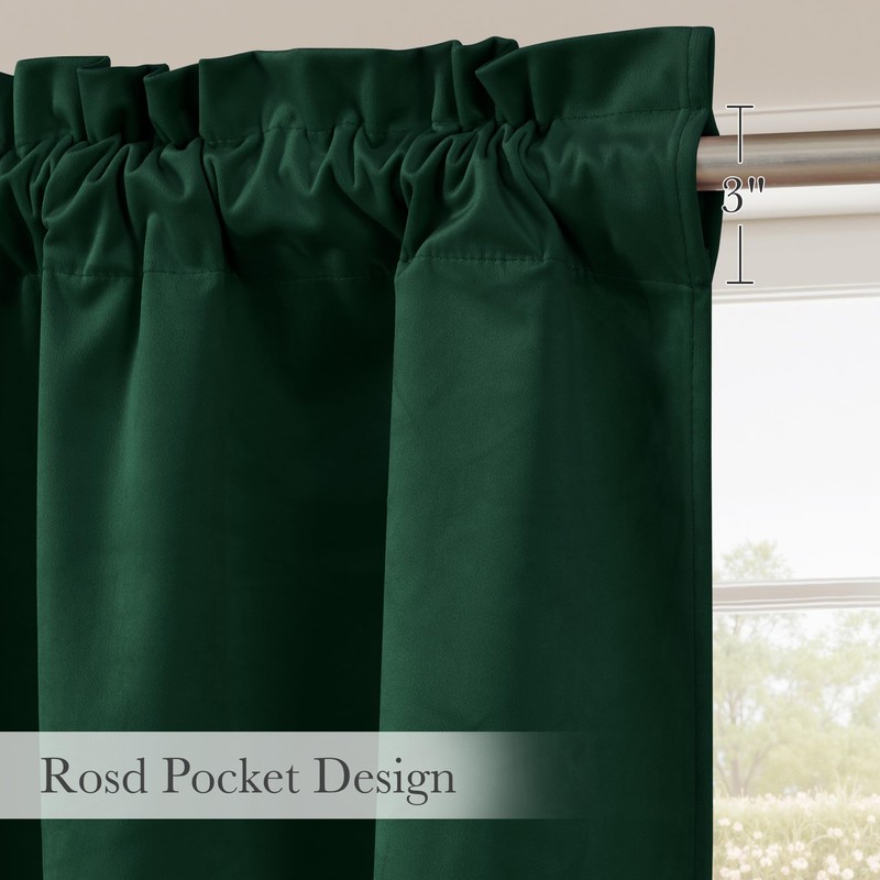 RYB HOME Scalloped Velvet Valances for Windows Decorative, Room Darkening