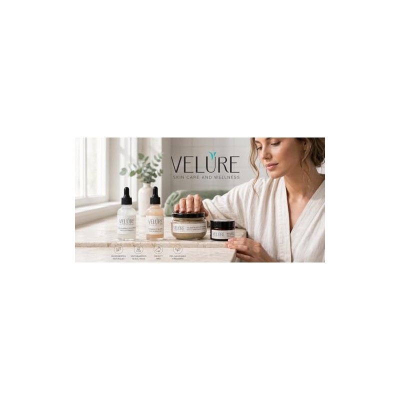 Velure Gel Exfoliante de Coco, Limpiador Facial y Corporal, Eliminador