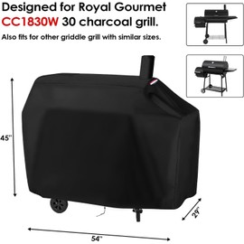 Agustone Grill Cover for Royal Gourmet Charcoal 30 Inch Grill, for CC1830S / CC1830W / CC1830SC Outdoor Barrel BBQ Covers for 30" Smoker Griddle Waterproof Cover
