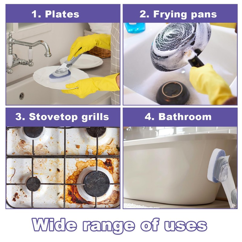 14pcs Dish Wand Sponge Refills, Non-Scratch Washing Up Wand Replacement