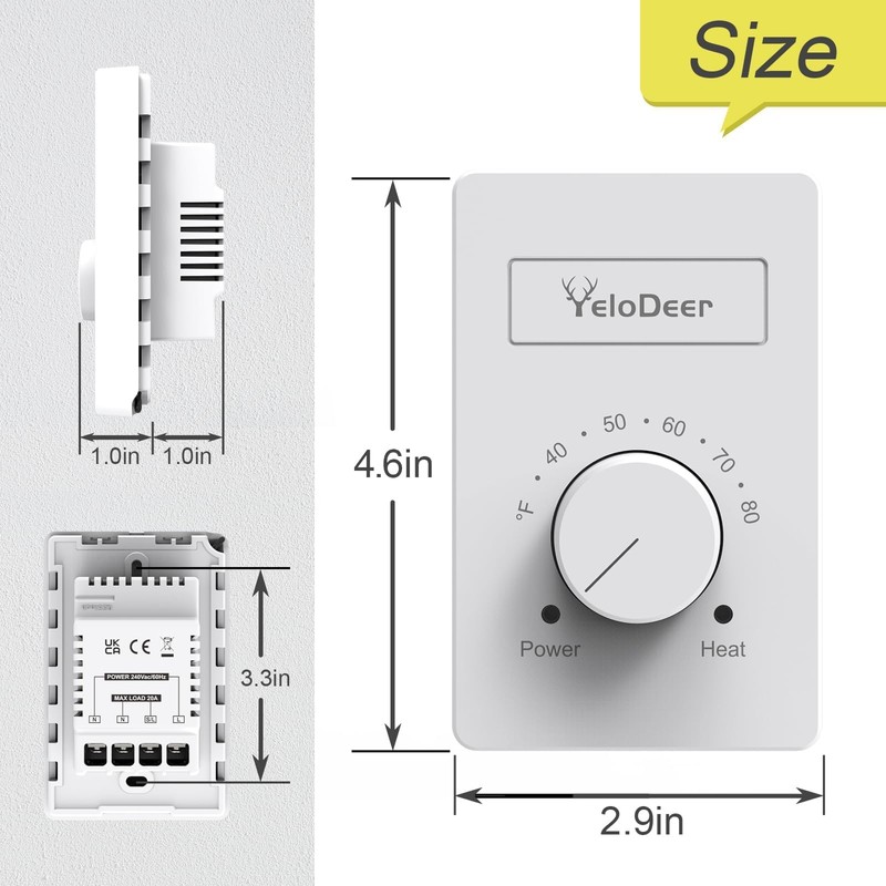 2 PCS 240 V Only 4-Wire Manual Electric Baseboard Heater
