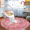 Awaytail Round Fluffy Rug 4FT Blush - Super Soft Circle