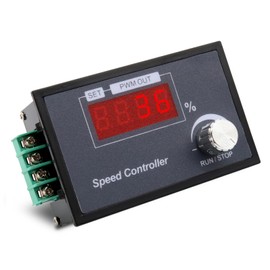 PWM Motor Speed Controller Binghe DC 6-60V Motor Speed Controller, Rotary Knob, 1-100 kHz Adjustable Frequency, Motor Speed Controller with LED Numeric, 0-100% Speed Control, Soft Start/Stop, for DC