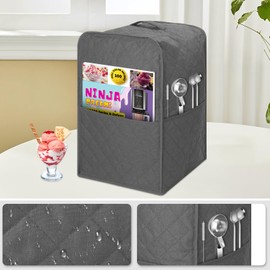 Dust Cover Compatible with Ninja CREAMi NC501, NC301, NC299AMZ, Ice Cream Maker Dust Cover Compatible with Ninja Ice Cream Maker Machine with Accessories Pockets (Grey, commom)