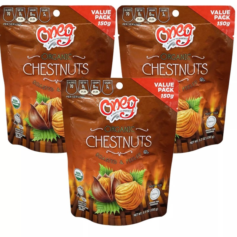 Oneg Roasted and Peeled Chestnuts Organic Chestnut Gluten Free Vegan