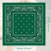 PLULON 3 Pcs Green Bandanas Bulk 22 x 22 Inch