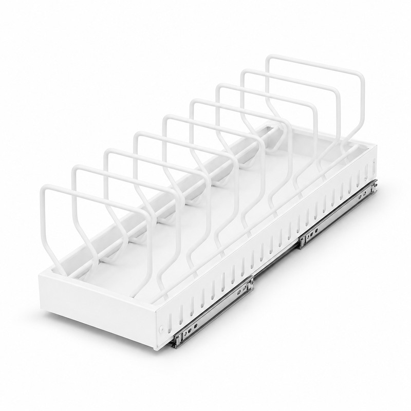 Pull-Out Pot and Pan Lid Organizer Rack for Kitchen Cabinet,
