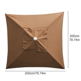 LPAYOK 6.5 x 6.5 ft Patio Umbrella Replacement Canopy, Market Table Umbrella Canopy with 4 Ribs Square Outdoor Table Umbrella Replacement Top Fit Outdoor (Canopy Only), Grey