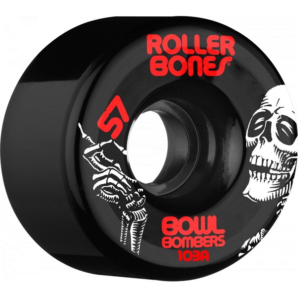 RollerBones Bowl Bombers 62mm 103A Black Quad Wheels 8 pk