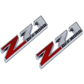 Aimoll 2pcs (Small Size) Z71 Off Road Emblems,3D Aolly Decal Emblems for GMC Chevy Silverado Sierra Suburban Colorado. (Chrome Red)