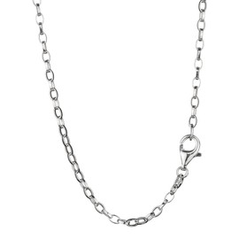 NKlaus Pea Chain Oval 925 Silver 2.0 mm Wide Elegant Necklace Silver Chain, Sterling Silver