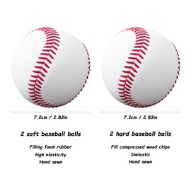 BGCCWJ 9 Inch Baseballs,4Pcs Blank Standard Baseball Balls,PVC Rubber Leather Hand Stitched Ball,Youth Outdoor Sports High Elastic Training Hard Ball,Soft Baseball for Team Practice,Games,Autograph