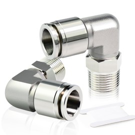 TAILONZ PNEUMATIC 304 Stainless Steel Male Thread 8 mm Pipe AD x 1/4 BSP Push-Fit Fittings PL8-02 (Pack of 2)