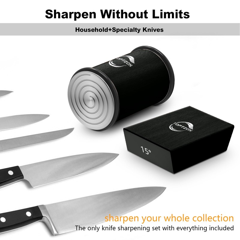 Toptzon Diamond Black Rolling Knife Sharpener – Roller Knife Sharpener