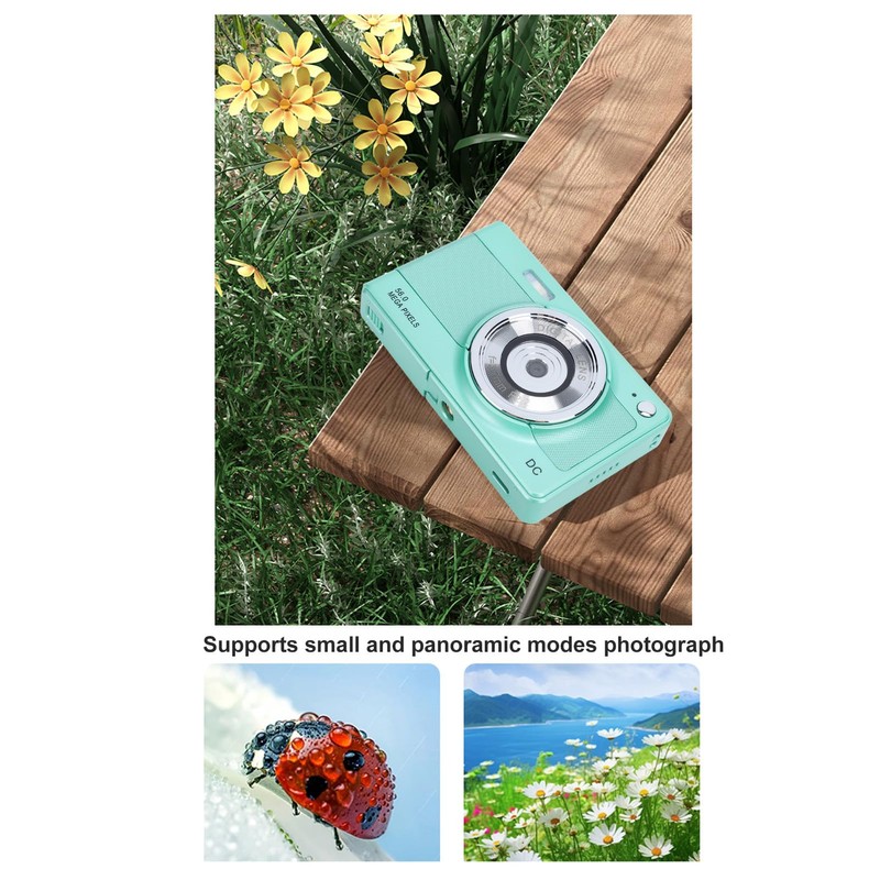 Jectse 1080P Digital Camera, 56MP Point and Shoot with 8X