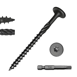 #14 x 2-7/8 Inch Heavy-Duty Outdoor Deck Screws, 50Pcs Star Drive Deck Screws,Features a Star Drive Design That, Rust Resistant Timber Screws for Timber/Log/Landscaping Wood-Black