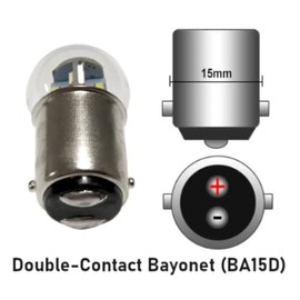 Aero-Lites.com #90 Miniature Bulb LED Replacement | 12/28 Volt AC/DC | Base Style: BA15D | Replaces Filament Bulbs: #90, #68, #96, #1178, #304, #624, #1252