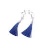 Tassel Earrings, Silver, Accessories, Dangling Color, Blue, Navy Blue, Polyester,