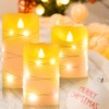Flameless Flickering Candle, Pillar Candle,with Embedded String Lights,3 Pack LED