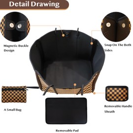 Hibala Neoprene Multipurpose Beach Bag,Gym/Travel/Pool Bag,Tote For Women&Men (Checkerboard Grids)