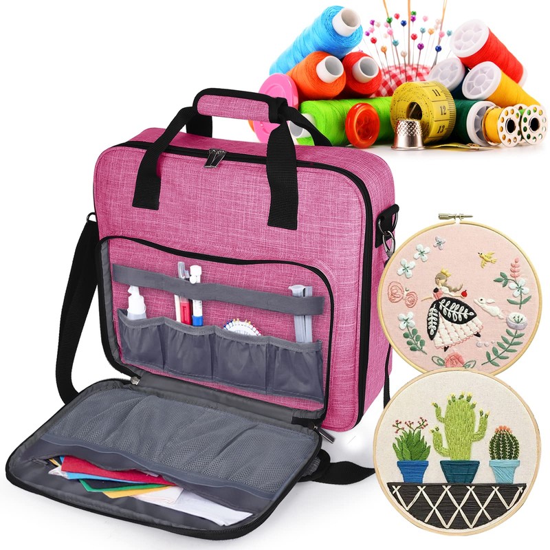 BAGLHER Embroidery Storage Bag, Embroidery Project Carrying Bag for Embroidery