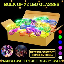 TURNMEON 72 Pack LED Glasses Glow in the Dark Party Supplies Favors, 6 Colors Light Up Glow Sticks Glasses Shutter Shades Party Favors Kids Adults Neon Party Supplies Carnival Wedding Birthday