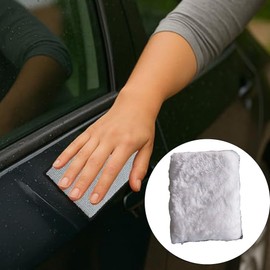4 esponjas de lavado de coche, almohadillas de limpieza de microfibra de doble cara para asientos de cuero, tablero de instrumentos y detalles interiores, lavadores grises reutilizables de 13 x 9 x 3