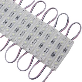 REXTiN Super Bright 200pcs 3 LED Module White 2835 SMD Waterproof Decorative Light for Letter Sign Advertising Signs with Tape Adhesive Backside (White)