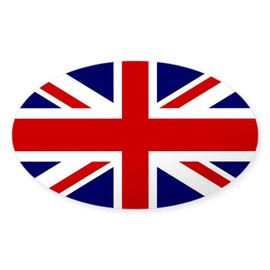 CafePress British Flag Oval Car Bumper Sticker