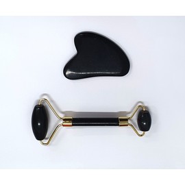 Bare & Co. - Obsidian Face Roller & Gua Sha Set