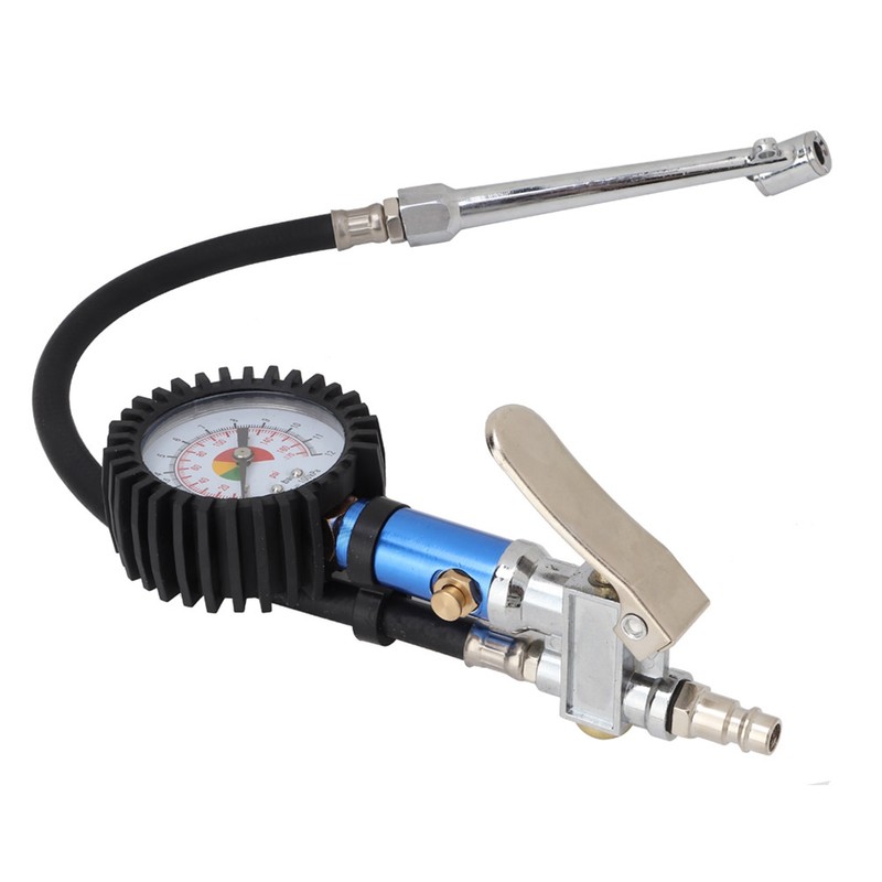 12 Bar Self clamping Tire Inflator with Air Pressure Gauge