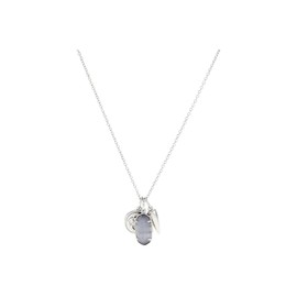 Kendra Scott Dira Coin Charm Necklace Rhodium/Slate Cats Eye One Size