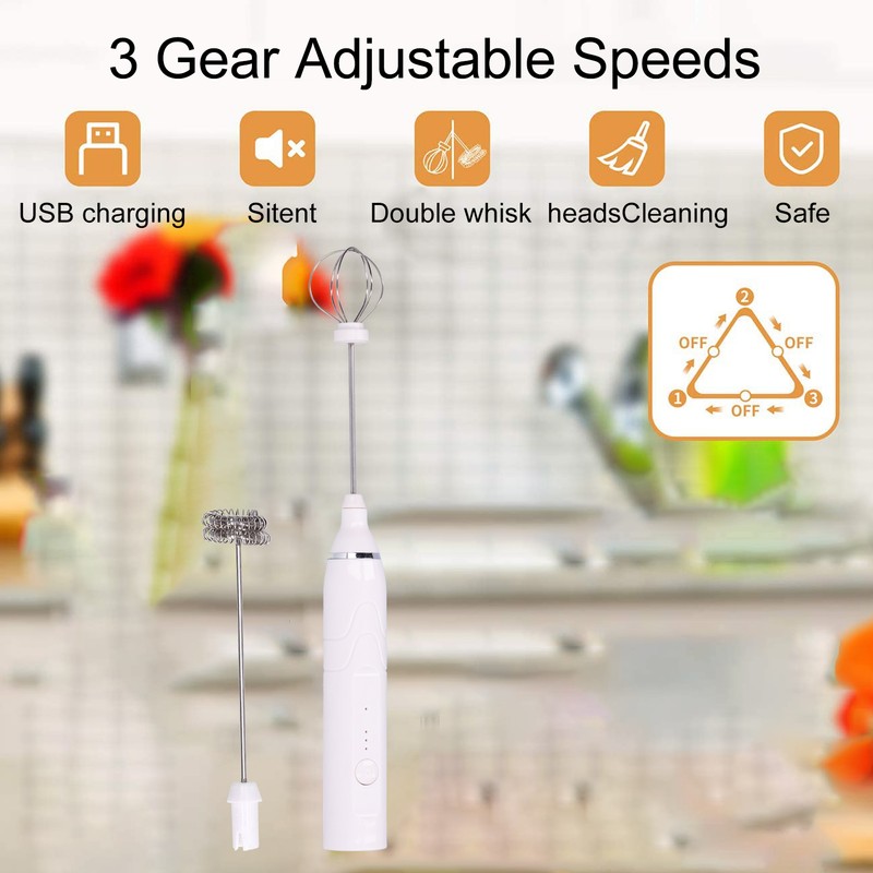 Milk Frother 3Gear MultiFunction Mixer HandHeld Electric Milk Foam Machine