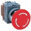 IDEC AVW401-R 1 Normally Closed Contact, 22 MM Diameter, 40 MM Mushroom, Push Button, PUSHLOCK Turn Reset, RED, Standard, TW Series
