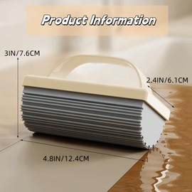 baseboard cleaner sponges for cleaning, scrub daddy sponges with deep grooves for strong adhesion, enhanced water absorption, and superior stain removal, damp duster dusting sponge (3PCS*creamy white)