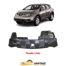 Vantage Auto Parts - Front Engine Splash Shield Under Cover Compatible with Nissan Murano 2009-2014 | DIRECT REPLACEMENT| Black | 758921AA0A | NI1228131