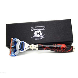 5 Edge Herren Rasierer | Gepardenmuster Rasiermesser Design (Safety Razor)