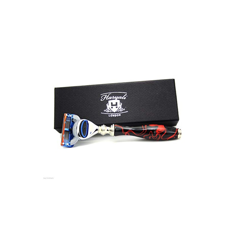 5 Edge Herren Rasierer | Gepardenmuster Rasiermesser Design (Safety Razor)