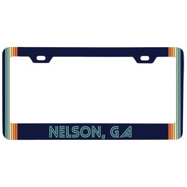 Nelson Georgia Car Metal License Plate Frame Retro Design