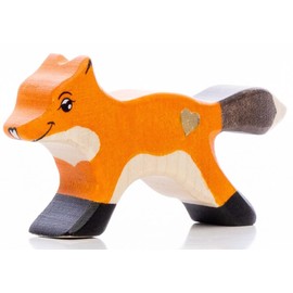 Lilu® Fox puppy with luminous heart, forest wooden animals, hand-painted, wooden toy made of FSC® wood, EN71 and Dekra certified