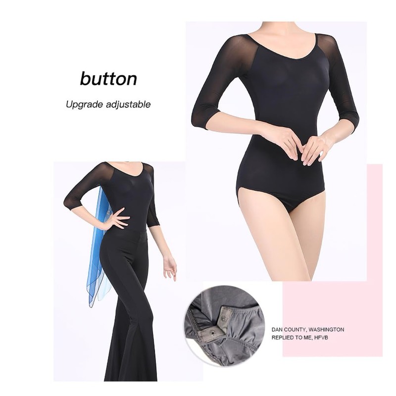 SweetPOP Breathable Training Leotard, Black