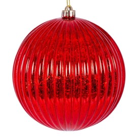 Vickerman 695999-6" Red Mercury Lined Ball Christmas Tree Ornament (4 pack) (N162403)