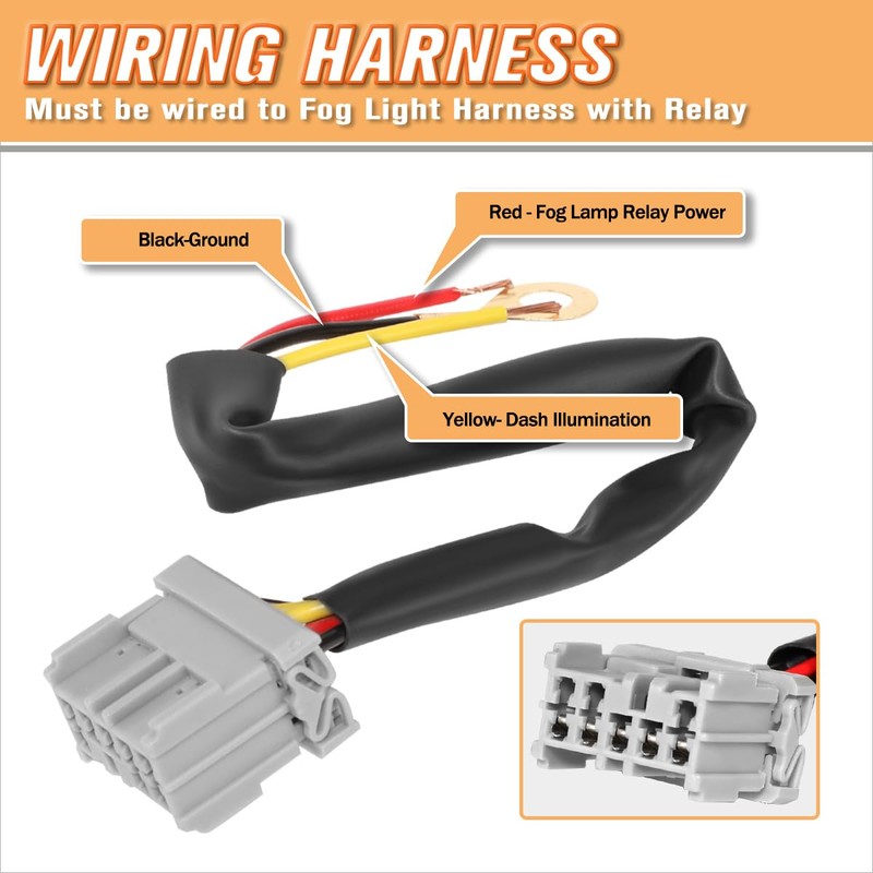 Front Dash Mount Fog Light Lamp Switch w/Wiring Harness Compatible