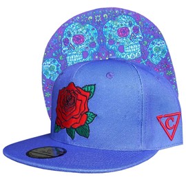 Capiche [99+ Designs] Lila Snapback Hut, Day of The Dead 1 Purple, Snapback Caps Herren, Hut, Coole Herren Cap Snapback, Mexikaner Hut, Totenkopf Design, Blumen Totenkopfkappe, Rotes Rosen Logo